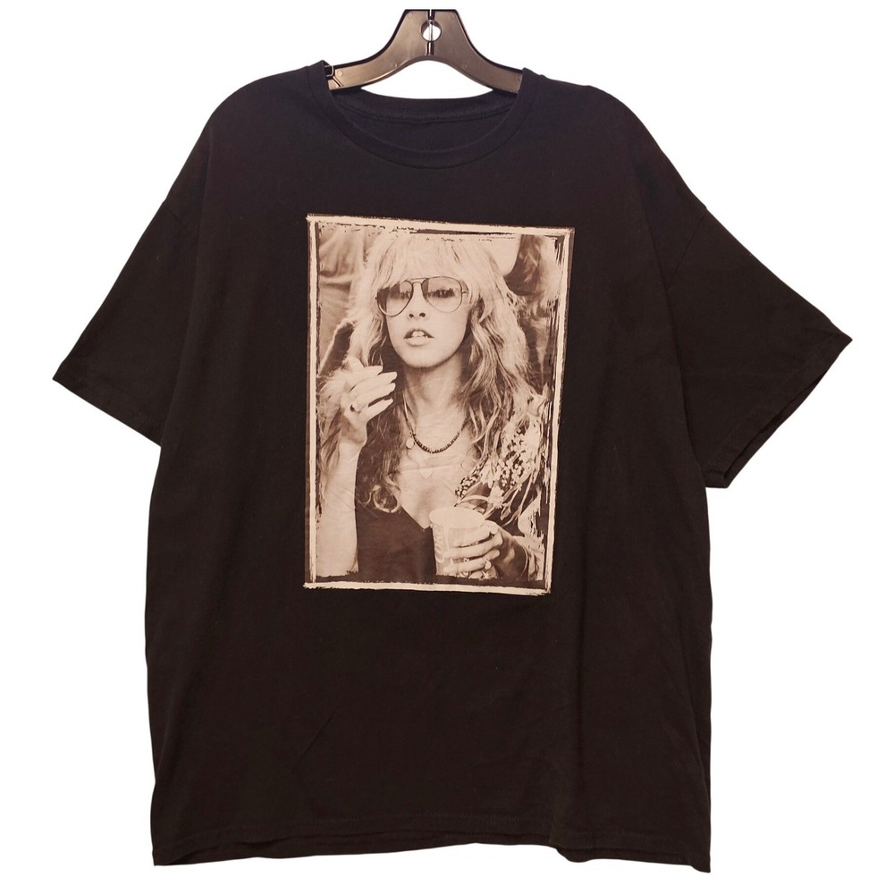 Stevie Nicks Graphic T-Shirt Black Rock Band Tee Mens XL EUC
